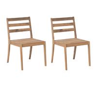 Set of 2 Garden Chairs CHIOGGIA Certified Acacia Wood Light Brown