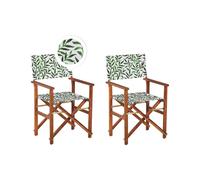 Set of 2 Garden Chairs CINE Acacia Wood Dark Wood