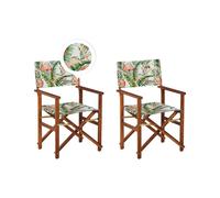 Set of 2 Garden Chairs CINE Acacia Wood Dark Wood
