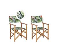 Set of 2 Garden Chairs CINE Acacia Wood Green