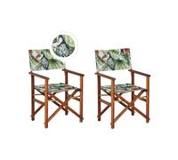 Set of 2 Garden Chairs CINE Acacia Wood Green