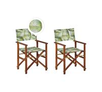 Set of 2 Garden Chairs CINE Acacia Wood Light Green