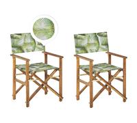 Set of 2 Garden Chairs CINE Acacia Wood Light Green