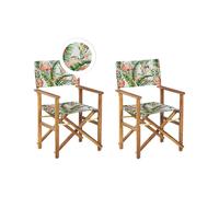 Set of 2 Garden Chairs CINE Acacia Wood Pink