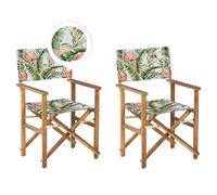 Set of 2 Garden Chairs CINE Acacia Wood Pink
