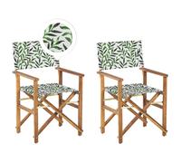 Set of 2 Garden Chairs CINE Acacia Wood White