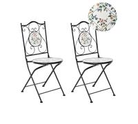 Beliani Set Of 2 Garden Chairs Collio Metal Black