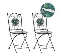 Beliani Set of 2 Garden Chairs COZZANA Metal Black, Black