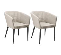 Set of 2 Garden Chairs CURGOS Fabric Beige