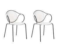 Set of 2 Garden Chairs IKARIA Metal Off-White