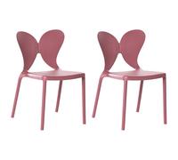 Set of 2 Garden Chairs LARISSA Stacking Pink