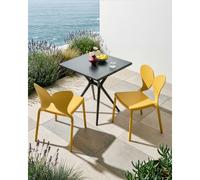 Beliani Set of 2 Garden Chairs LARISSA Stacking Yellow, Yellow