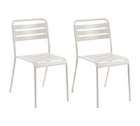 Set of 2 Garden Chairs LEFKADA Metal Light Beige
