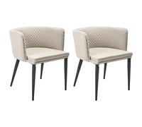 Set of 2 Garden Chairs LIMASSON Fabric Beige