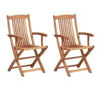 Beliani Set of 2 Garden Chairs MAUI II Acacia Wood Light Brown