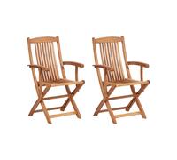 Set of 2 Garden Chairs MAUI II Acacia Wood Light Wood