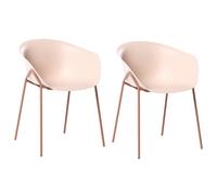 Set of 2 Garden Chairs METEORA Synthetic Material Beige