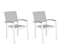 Beliani Set of 2 Garden Chairs PERETA Metal Grey, Grey