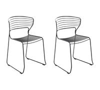 Set of 2 Garden Chairs PISTOIA Metal Black