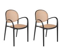 Set of 2 Garden Chairs POVOLETTO Synthetic Material Black