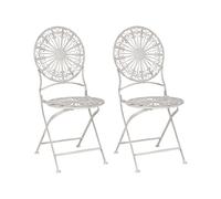 Set of 2 Garden Chairs SCAFA Metal White