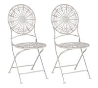 Beliani Set of 2 Garden Chairs SCAFA Metal White, White