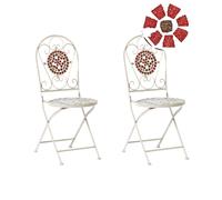 Beliani Set of 2 Garden Chairs SPELLO Metal White, White