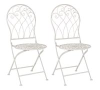 Beliani Set of 2 Garden Chairs STIFFE Metal White, White