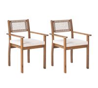 Beliani Set Of 2 Garden Chairs Sumirago Acacia Wood Light Brown