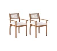 Set of 2 Garden Chairs SUMIRAGO Acacia Wood Light Brown
