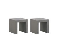 Beliani Set Of 2 Garden Chairs Taranto Concrete Grey