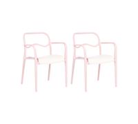 Set of 2 Garden Chairs THASOS Synthetic Material Pastel Pink