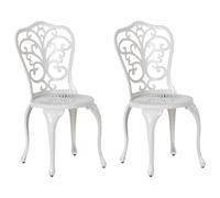 Beliani Set Of 2 Garden Chairs Triora Metal Off-White