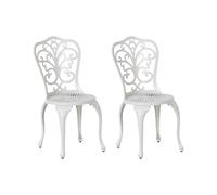Beliani Set Of 2 Garden Chairs Triora Metal Off-White