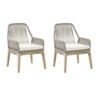 Beliani Set of 2 Garden Chairs with Cushions OLBIA Beige