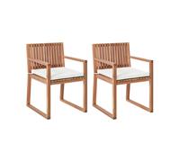 Set of 2 Garden Chairs with Cushions SASSARI II PREMIUM Certified Acacia Wood