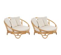 Set of 2 Garden Daybeds ROSSANO Rattan Natural