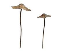 Set of 2 Garden Ground Stakes Metal Mushroom Garden Stakes One Large One Small Flowerbeds Pathways Backyard Patio