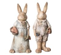 Set of 2 Garden Statues BAROLO Rabbit Multicolour
