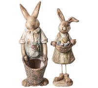 Set of 2 Garden Statues CALCATA Rabbit Multicolour