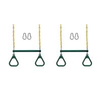 Set of 2 Garden Swing Kits - Includes 18-Sided Trapezoid Swing Bar & 48 Heavy-Duty Chain with Closure Snap Hooks (Green) - Perfect for Outdoor Fun!