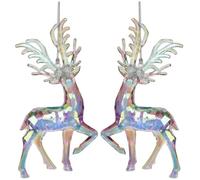 Set of 2 Gisela Graham Clear Lustre Acrylic Deer