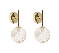 Set of 2 Glass Wall Lamps Beige ANADYR