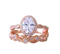 Set of 2 Gold and Silver Promise Rings Delicate Design Set Ring Light Luxury High Grade Ring Couple Rings Black, 6, Copper, No Gemstone