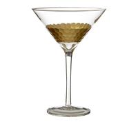 Set of 2 Gold Honeycomb Cocktail Glasses Gold-Coloured