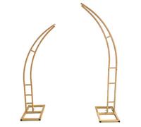Set of 2 Gold Metal Half Moon Arch Backdrop Stands 2.1m & 2.4m Wedding Frames for Elegant Birthday Party & Graduation Decorations