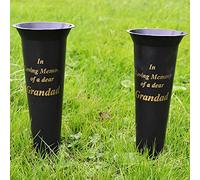 Set of 2 Grandad In Loving Memory Spiked Memorial Grave Flower Vases