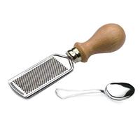 Set of 2 Graters with Wooden Handle + Stainless Steel Spoon, Practical Kitchen Utensils, Durable, Made in Italy, for Cheese, Spices, Citrus Scratches, Parmesan Graters and Hard Cheeses