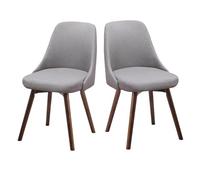 Set of 2 Gray Linen Swivel Dining & Office Chairs, Upholstered Accent Chairs for Living Room, Guest Reception, Restaurant - Comfortable Home Office Furniture