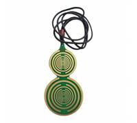 Set of 2 Green Gold-plated MWO Disk 10CM/3.94inches EMFS Polarizing Disk Multi Wave Oscillator Coil gourd-shaped cucurbit shape Green golden color